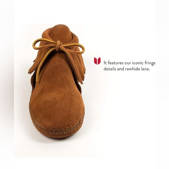 NWOT Minnetonka Women's Classic Fringe Boot in Softsole Brown - Picture 4 of 15